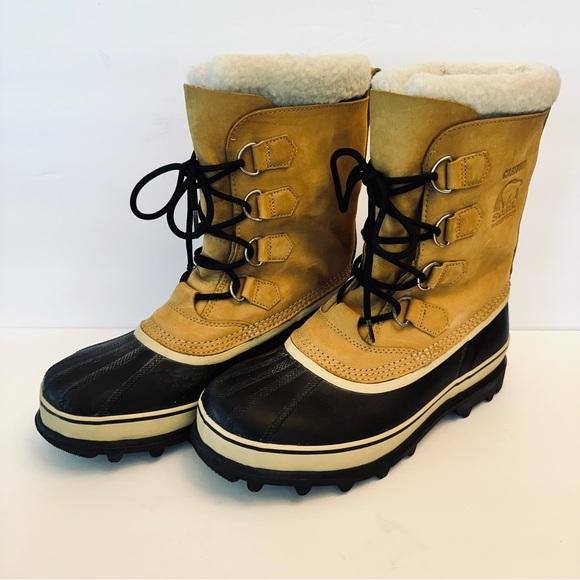 Sorel Other - Sorel Caribou fleece-trimmed nubuck and rubber snow boots, size 9